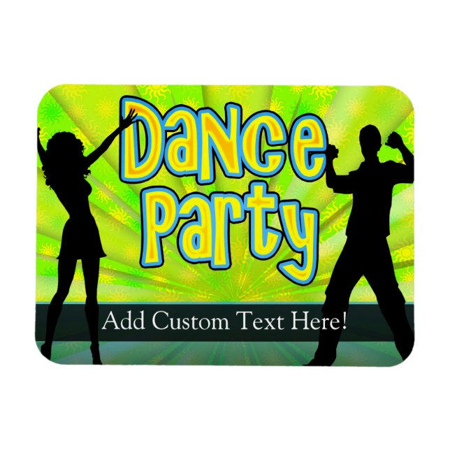 Dance Party, Neon Green/Black Magnet (Horizontal)