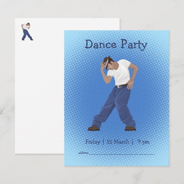 Dance Party Personalized Design Invitation (Front/Back)