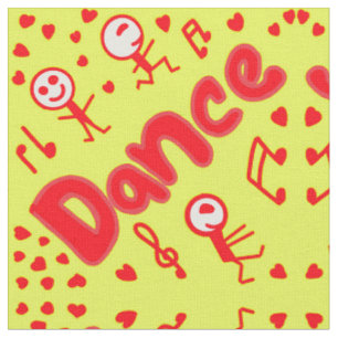 Dance pattern yellow fabric