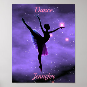 Dance Pink & Purple Galaxy Poster w/ Name