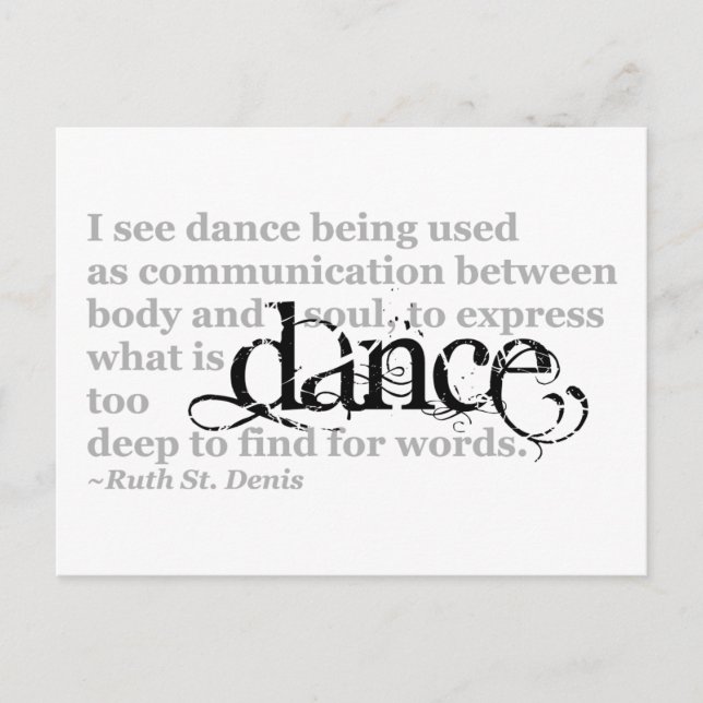 Dance Quote Postcard (Front)