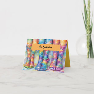 Dance Recital Invitation with Colorful Feet