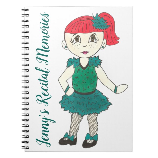 Dance Recital Memories Personalized Tap Dance Girl Notebook (Front)