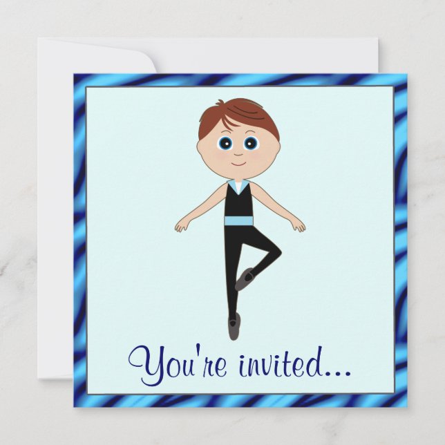 Dance Recital with Boy Dancer Invitation (Front)