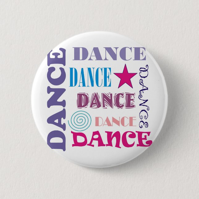 Dance Repeating 2 Inch Round Button (Front)