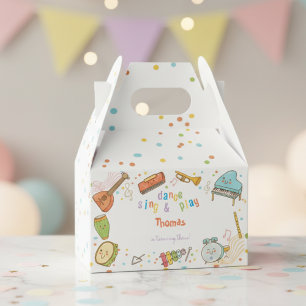 Dance sing and play kids birthday favor box