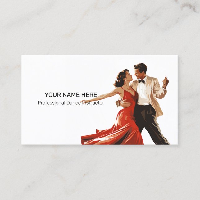 Dance Sport Instructor Teacher Professional Business Card (Front)