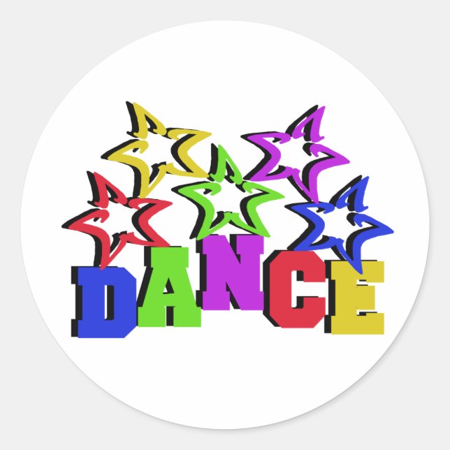 Dance Stars Classic Round Sticker (Front)