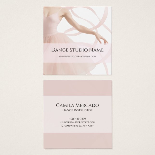 Dance Studio Ballerina Pastel Pink Socials (Front & Back)
