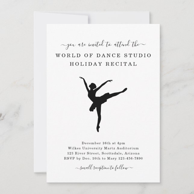 Dance Studio Ballet Considérant Invitation (Devant)