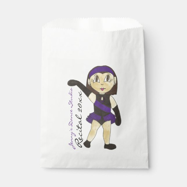 Dance Studio Recital Customized Jazz Dancer Girl Favour Bag (Front)