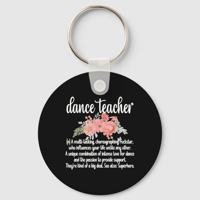 Dance Teacher Appreciation Women's Black Clic Fit  Keychain (Front)