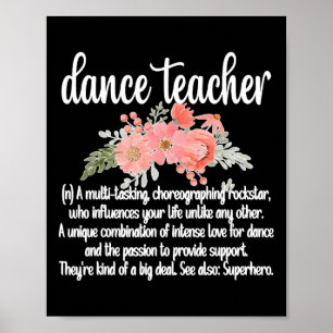 Dance Teacher Appreciation Women's Black Clic Fit  Poster