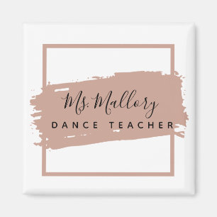 Dance Teacher Black and Rose Gold Personalized Magnet