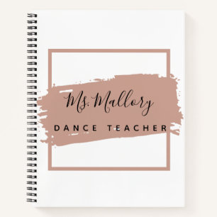 Dance Teacher Black and Rose Gold Personalized Notebook