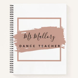 Dance Teacher Black and Rose Gold Personalized Notebook