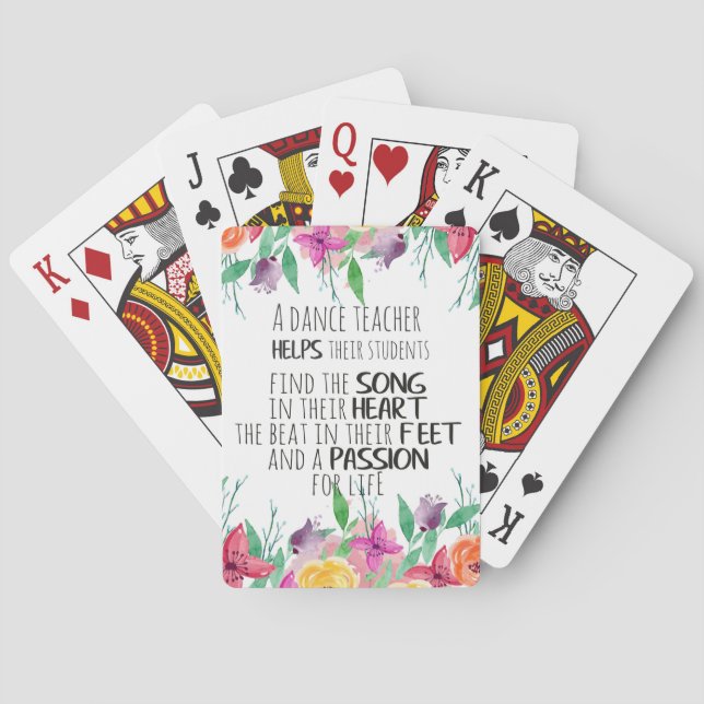 Dance teacher decor Ballet Coach Appreciation Gift Playing Cards (Back)