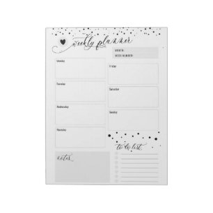 Dance Teacher Dotted Weekly Planner Notepad