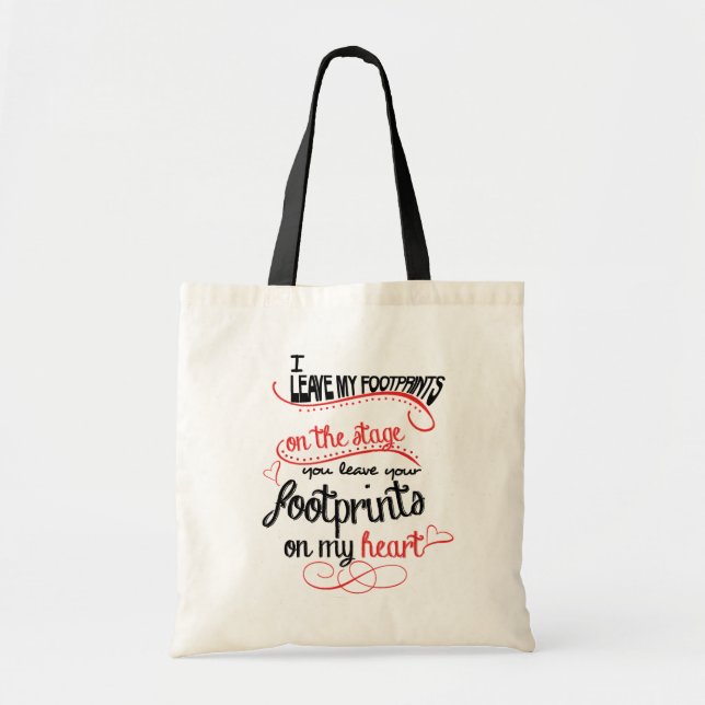 Dance Teacher - Footprints on the Heart Tote Bag (Front)