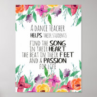 Dance teacher gift Appreciation Thank you quote