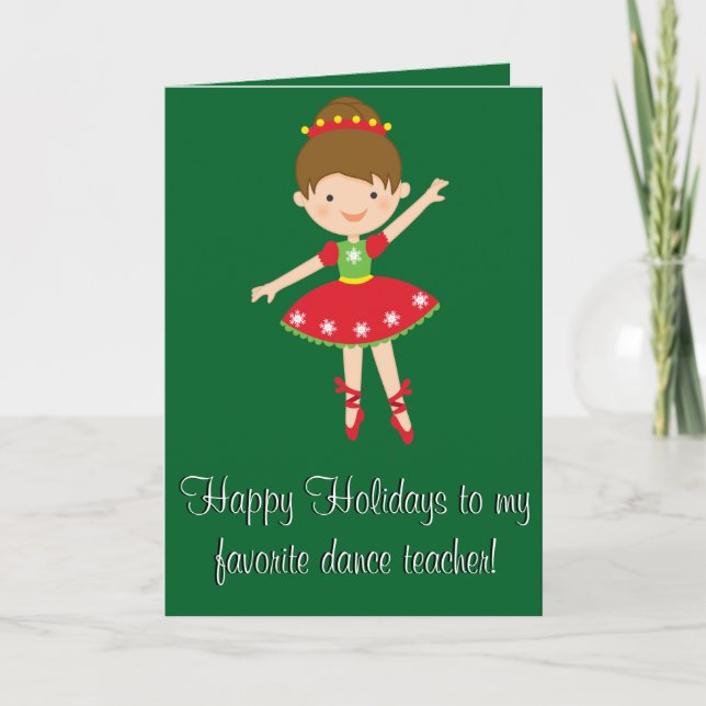Dance Teacher Happy Holidays Card (Front)