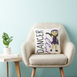 Dance Teacher Jazz Dancer Girl Recital Gift Purple Throw Pillow
