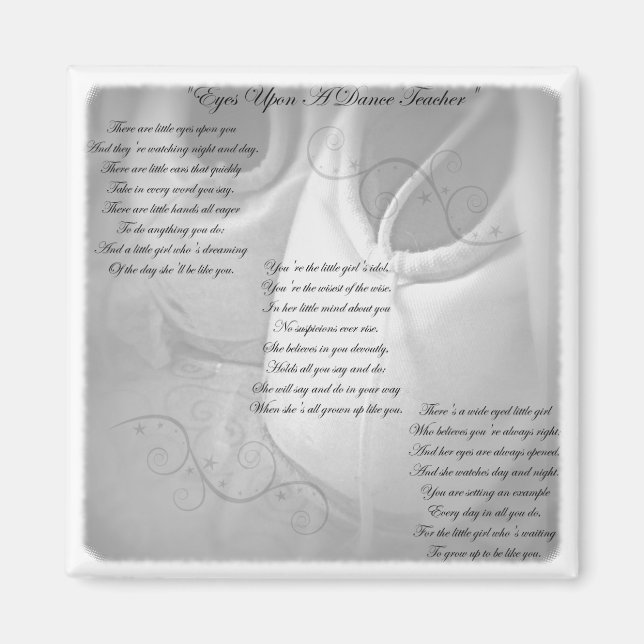 Dance Teacher Poem Magnet (Front)