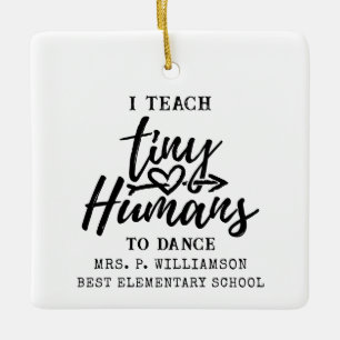 Dance Teacher Script Typography Personalized Ceramic Ornament