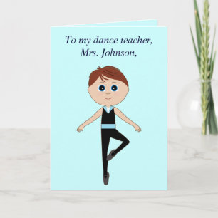 Dance Teacher Thank You from Boy Dancer Card