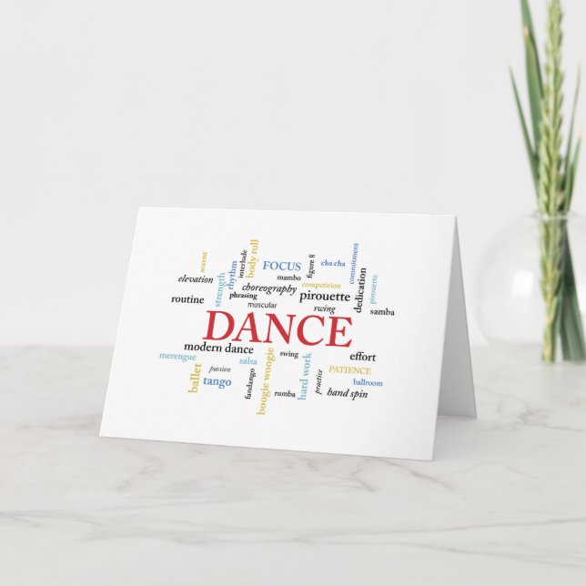 Dance Teacher Thank You in Words (Front)