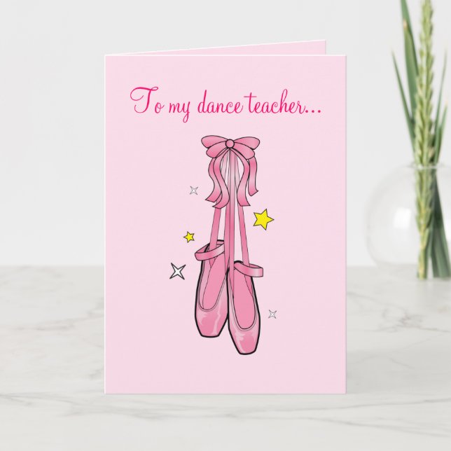 Dance Teacher Thank You with Hanging Ballet Shoes (Front)