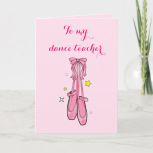 Dance Teacher Thank You with Hanging Ballet Shoes Card