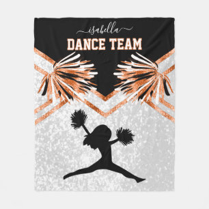 Dance Team Orange, Black and White   Fleece Blanke
