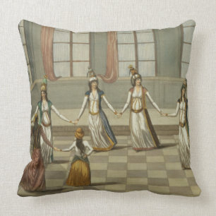 Dance that is fashionable with the Greek women of Throw Pillow