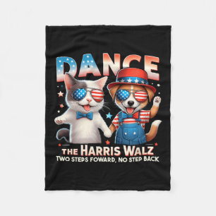 Dance The Harris Wheimer Funny Cat Ladies Kamala H Fleece Blanket