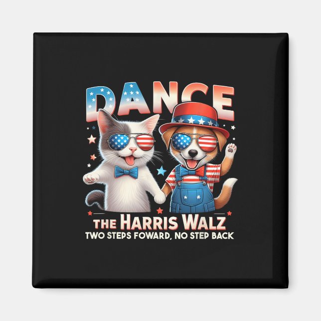 Dance The Harris Wheimer Funny Cat Ladies Kamala H Magnet (Front)