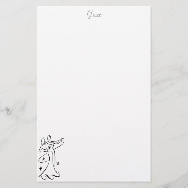 Dance the Night Away Personalized Stationery (Front)