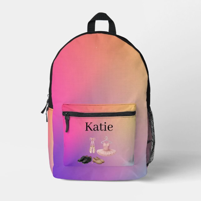 Dance themed Personalized backpack - Ballet Tap (Front)