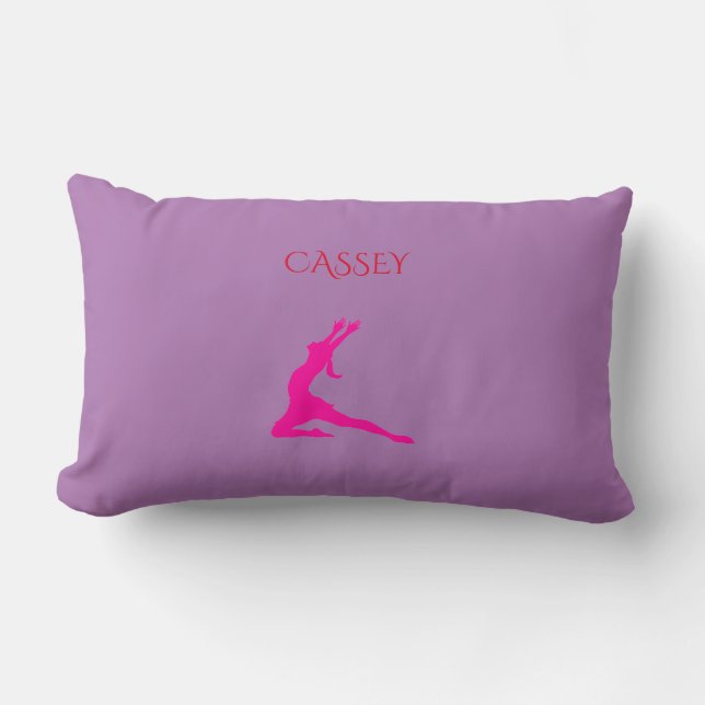 Dance throw pillow with personalized name. (Front)