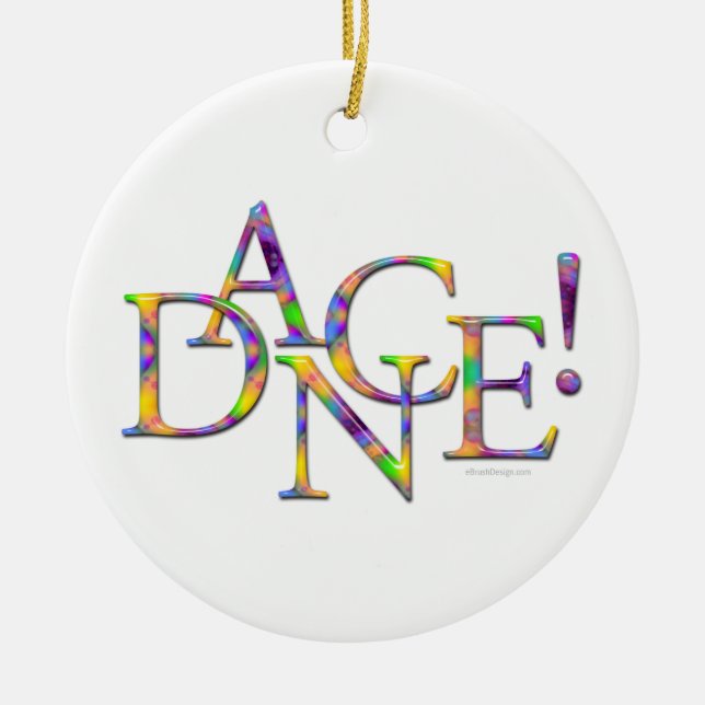 Dance! (Tie-dye) Ceramic Ornament (Front)