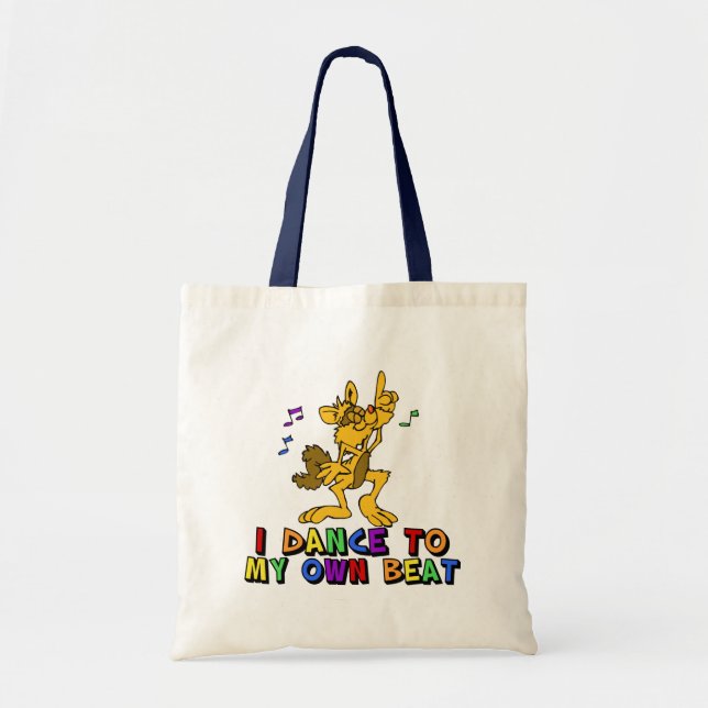 Dance to Your Own Beat Funky Cat Autism Pride Tote Bag (Front)