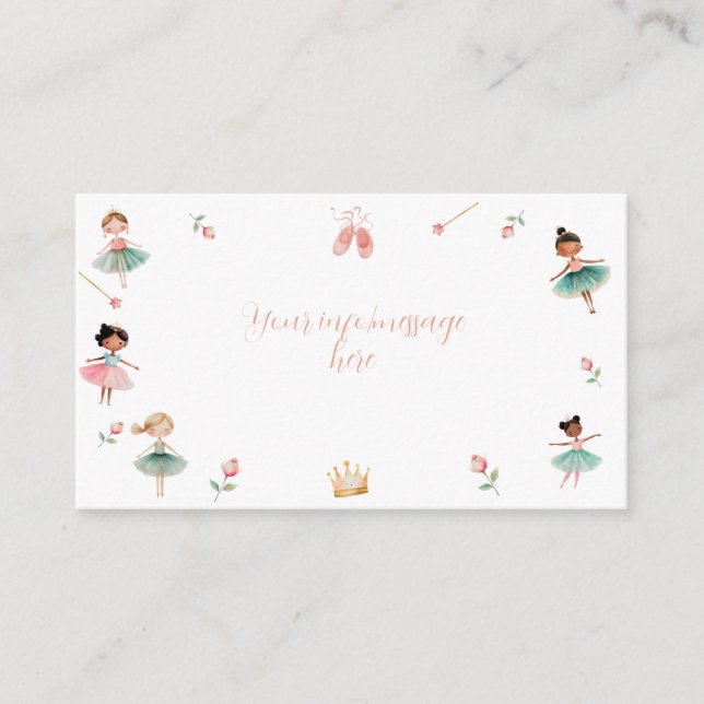 Dance & twirl girl birthday party enclosure card (Front)