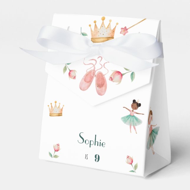 Dance & twirl girl birthday party favor box (Front Side)