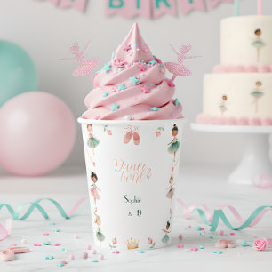 Dance & twirl girl birthday party paper cups
