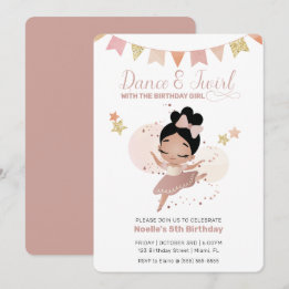 Dance & Twirl, Princess Ballerina Birthday Invitation