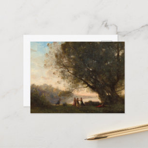 Dance under the Trees at the Edge of the Lake Holiday Postcard