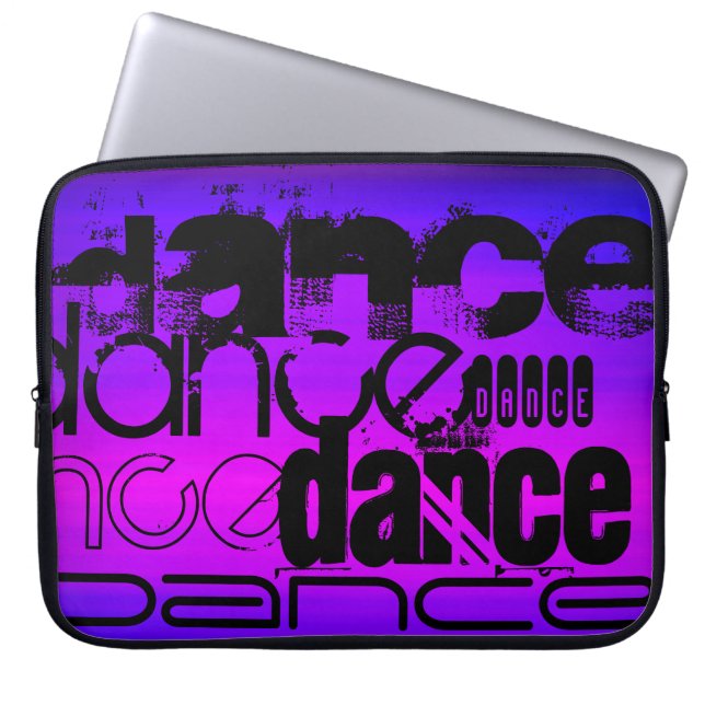 Dance; Vibrant Violet Blue and Magenta Laptop Sleeve (Front)