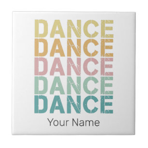 Dance Vintage Lettering For Retro Disco House Tile