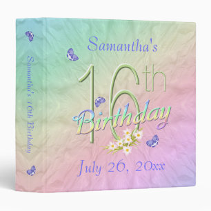 Dance With Butterflies 16th Birthday Keepsake Binder
