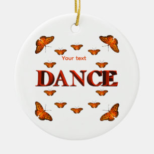 Dance with butterflies design ceramic ornament